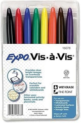 4 PACKS: Expo Vis-A-Vis Wet Erase Markers, 8 Colored Markers (16078)