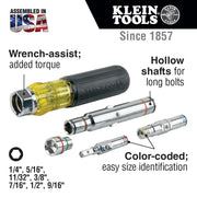 KLEIN TOOLS 7-in-1 Nut Driver / Black / 1 Nut Drivers