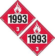 Labelmaster ZTV1993 1993 Flip DOT Hazmat Placard, Rigid Vinyl, 25-Pack