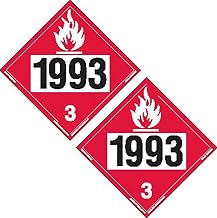 Labelmaster ZTV1993 1993 Flip DOT Hazmat Placard, Rigid Vinyl, 25-Pack