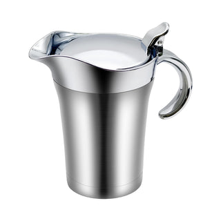 Amestar Stainless Steel Gravy Boat with Lid, 25 Oz, Silver