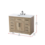 48" Single Bathroom Vanity in Natural Oak by Elegant Kitchen and Bath – unspecified, Aluminum, Oak, Model VF85048NT