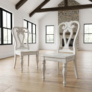 Rubberwood Splat Back Side Chairs Set of by Starlight Canyon Home – 42.25 x 18.5 x 24.75 inches, Solid + Manufactured Wood, White, Pack of 2