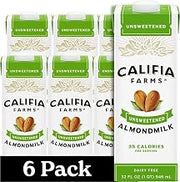 Unsweetened Almond Milk by Califia Farms – 32 Fl Oz (Pack of 6), Pack of 6, Model 420377