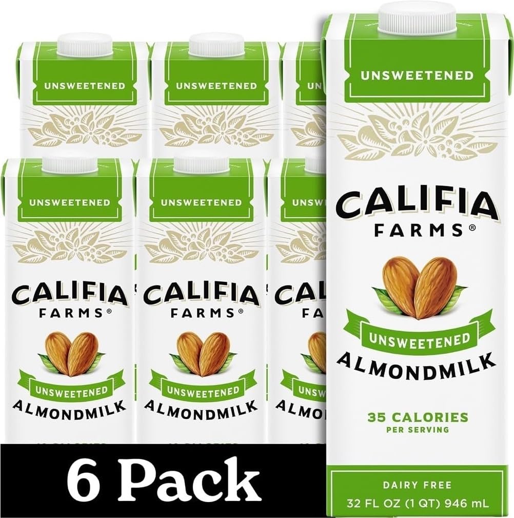 Califia Farms Unsweetened / 32 Fl Oz (Pack of 6) / Unsweetened Almondmilk Almond Milk