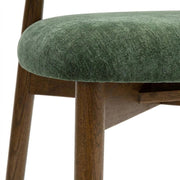 Velvet-Upholstered Dining Chair with Oak Legs by Starlight Canyon Home – Velvet, Green