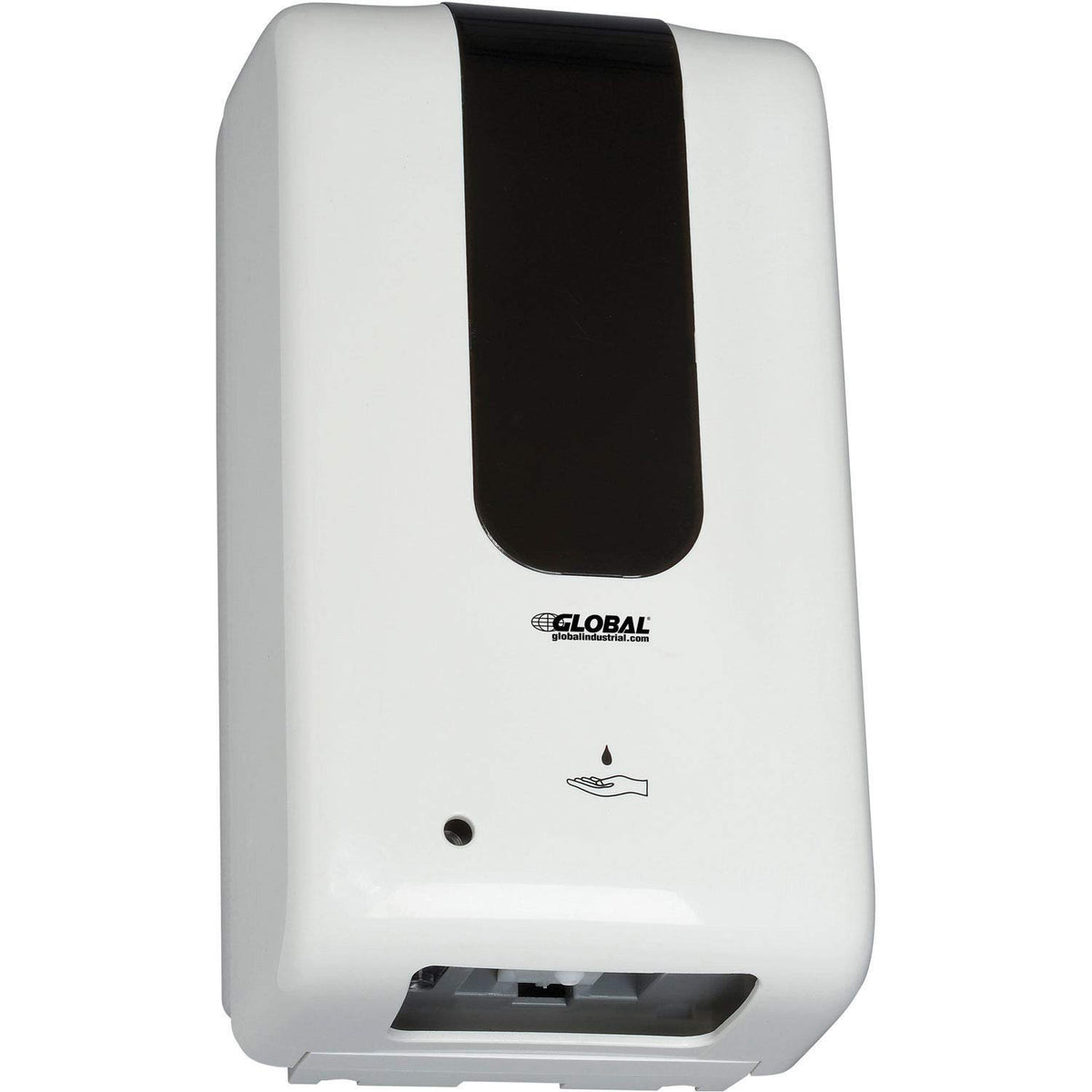 Automatic Dispenser for Hand Sanitizer/Liquid Soap by Global Industrial – 4.25"L x 6"W x 11"H, Plastic, White, Model PW-1406L
