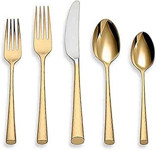 Lenox Marchesa Gold Imperial Caviar Flatware Set, 4.30 LB, Metallic