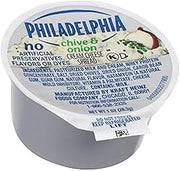 Kraft Philadelphia Chive and Onion Cream Cheese - Cup, 1 Ounce - 100 per case.