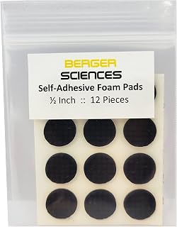 1/2-Inch Round by 0.1 inch (2mm) Thick Self Adhesive Black Foam Pads for Non Slip & Surface Grip - Replaces Shepherd Hardware 9974 Black Foam Pads (12 Pack)