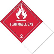Labelmaster ETHSNV7 Flammable Gas Label, Blank, PVC-Free Film, Extended Tab, Hazmat, 5.9" x 4" (Pack of 500)