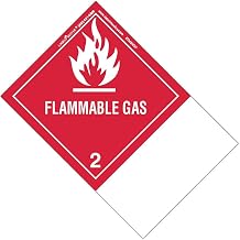 Labelmaster ETHSNV7 Flammable Gas Label, Blank, PVC-Free Film, Extended Tab, Hazmat, 5.9" x 4" (Pack of 500)