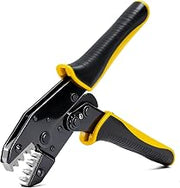 Steelite Crimping Tool with Quick Release for Non-Insulated Open Barrel Terminals AWG 20-10 Ratchet Wire Terminal Crimper for Electronic