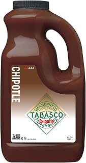 TABASCO Brand Chipotle Pepper Sauce, Medium Hot Sauce, Bulk Plastic Jug, Smoky & Smooth, Perfect for Large Recipes, Great for Marinating or Grilling Meats & More, 64 Fl Oz (Pack of 1)