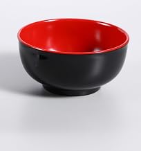 Yanco Two-tone Collection 6 7/8" Black and RED Melamine Bowl Good for Pasta,salad, 22 Oz Box of 48