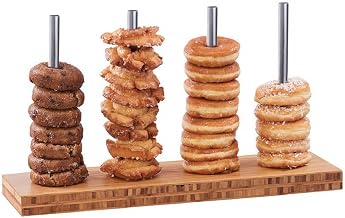 CAL-MIL 22008-4-60 25 x 7 x 13 Donut/Bagel Bamboo Display Brown