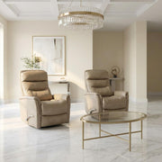 Beige Linen Swivel Glider Recliner Two Pack by Starlight Canyon Home – 90% Polyester, 10% PU (W), Beige, Pack of 2