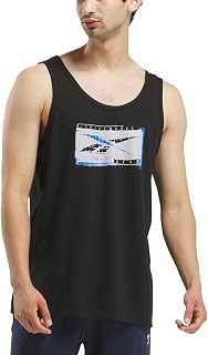 Reebok Men Regular fit Sleeveless Tank Top Shirt Medium Black Solid