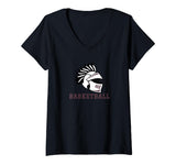 Women's Curtis High School Warriors V-Neck T-Shirt by Curtis High School, Staten Island, NY 10301 – Black, Model MSAFS9BZG9J