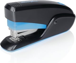 Swingline Stapler, Quick Touch Reduced Effort Stapling, Compact, 15 Sheets, Black/Blue (S7064564)