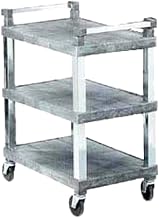 Open 3-Shelf Utility Cart w/ Chrome Uprights, Gray, 30-1/2x18-1/2x36
