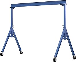 Vestil FHS-4-15 Steel Fixed Gantry Crane with Phenolic Casters 15 Ft. 4000 Lb. Capacity Blue