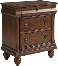Starlight Canyon Home Rustic Cherry Nightstand, Solid Poplar Wood, Pin Knotty Cherry Veneers, Traditional Style, Single Drawer Storage