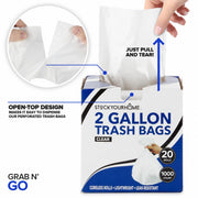 Clear 2 Gallon Trash Bag (1000 Pack) Un-Scented Small Garbage Bags for Bathroom Can by Stock Your Home – 1 Count (Pack of 1000), 2.0 gallons, Clear, Model SYH-1851-5x-BDL