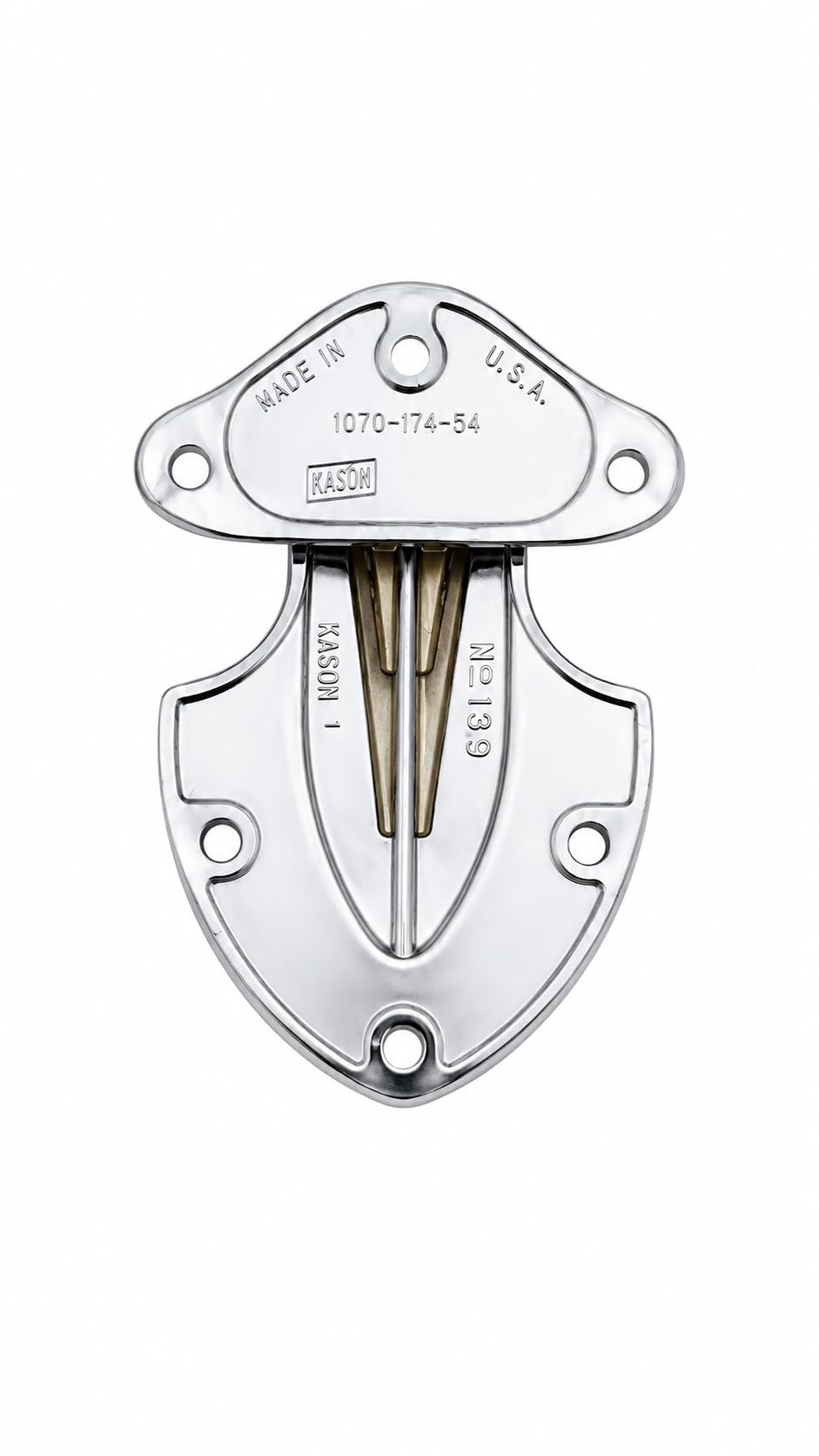 139 Series Reversible Surfacemount Hinge (Offset: Flush) by Kason – Offset: Flush, Chrome, Model 139-01
