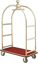 Global Industrial Gold Stainless Steel Bellman Cart Curved Uprights