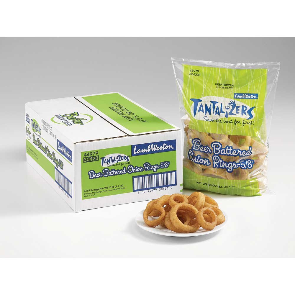 Tantalizers Beer Battered Onion Ring - Appetizer by Lamb Weston – 2.5 pound, Pack of 4
