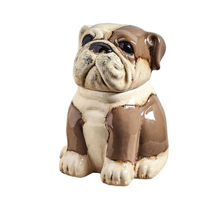 Ceramic Bull Dog Canister by KALALOU – One Size, Ceramic, Ceramic (beige), Model CDV1766