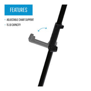 Display Easel by MasterVision – 63-1/2" H,12" W, Metal, Black, Model FLX10201MV