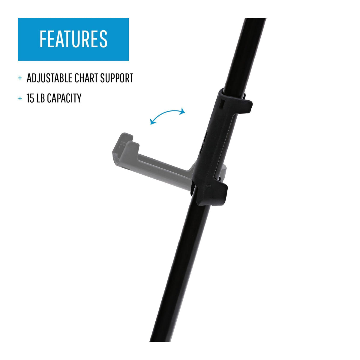 Display Easel by MasterVision – 63-1/2" H,12" W, Metal, Black, Model FLX10201MV
