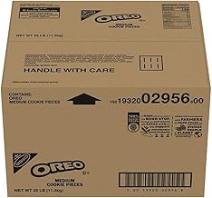 Oreo Crunch Medium Cookie Pieces - 25 lb Bulk Bag, Foodservice & Bakery Dessert Topping