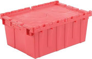 Global Industrial Distribution Container With Hinged Lid, 21.9x15.3x9.7, Red