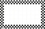 HUBERT Retail Price Sign Cards White Cards with Black Checkerboard Border - 5 1/2"L x 2 1/2"H 100 Per Pack