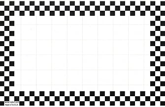 HUBERT Retail Price Sign Cards White Cards with Black Checkerboard Border - 5 1/2"L x 2 1/2"H 100 Per Pack
