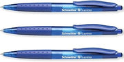 Schneider Suprimo Ballpoint Pen with Rubber Grip & Medium Tip, Blue 3 Pack | Retractable, Refillable, Smooth Everyday Writing, Waterproof ISO-Certified Ink, Document Proof, Ideal for Office, Work, Home