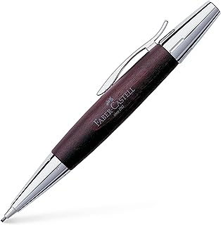 Faber-Castell Design E-Motion Pearwood Polished Chrome Dark Brown Mechanical Pencil 138381