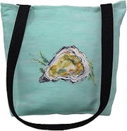 Betsydrake TY121CG 18 x 18 in. Oyster Shell on Aqua Tote Bag - Large