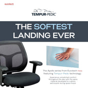 Eurotech Black / Upgraded Seat with Authentic TEMPUR-Material / 26 inches (W) x 19.3 inches (D) x 35 inches ( Home Office Desk Chairs