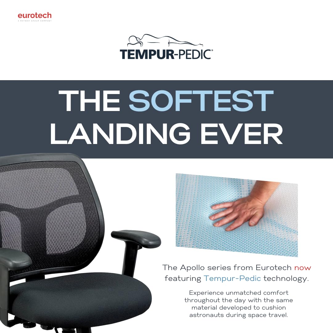 Eurotech Black / Upgraded Seat with Authentic TEMPUR-Material / 26 inches (W) x 19.3 inches (D) x 35 inches ( Home Office Desk Chairs