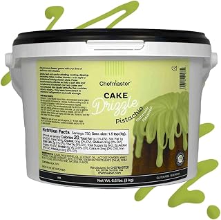 Pistachio-Flavored Cake Drizzle by Chefmaster, Edible Cake Drip Frosting for Decorating, Drip for Cakes, Cupcakes, Cookies, Donuts, 6.6 lbs