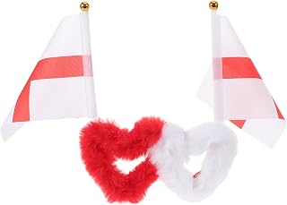 CLISPEED Heart-shaped Patriotic Party Glasses with England Flag, Comfortable Fit and Portable Plastic Plush Eyewear for Soccer Parties and Festive Celebrations