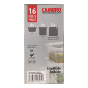 Freshpro Mini Food Storage Container Set with Lid by Cambro – Small, 0.47 liters, Plastic, transparent, Pack of 8