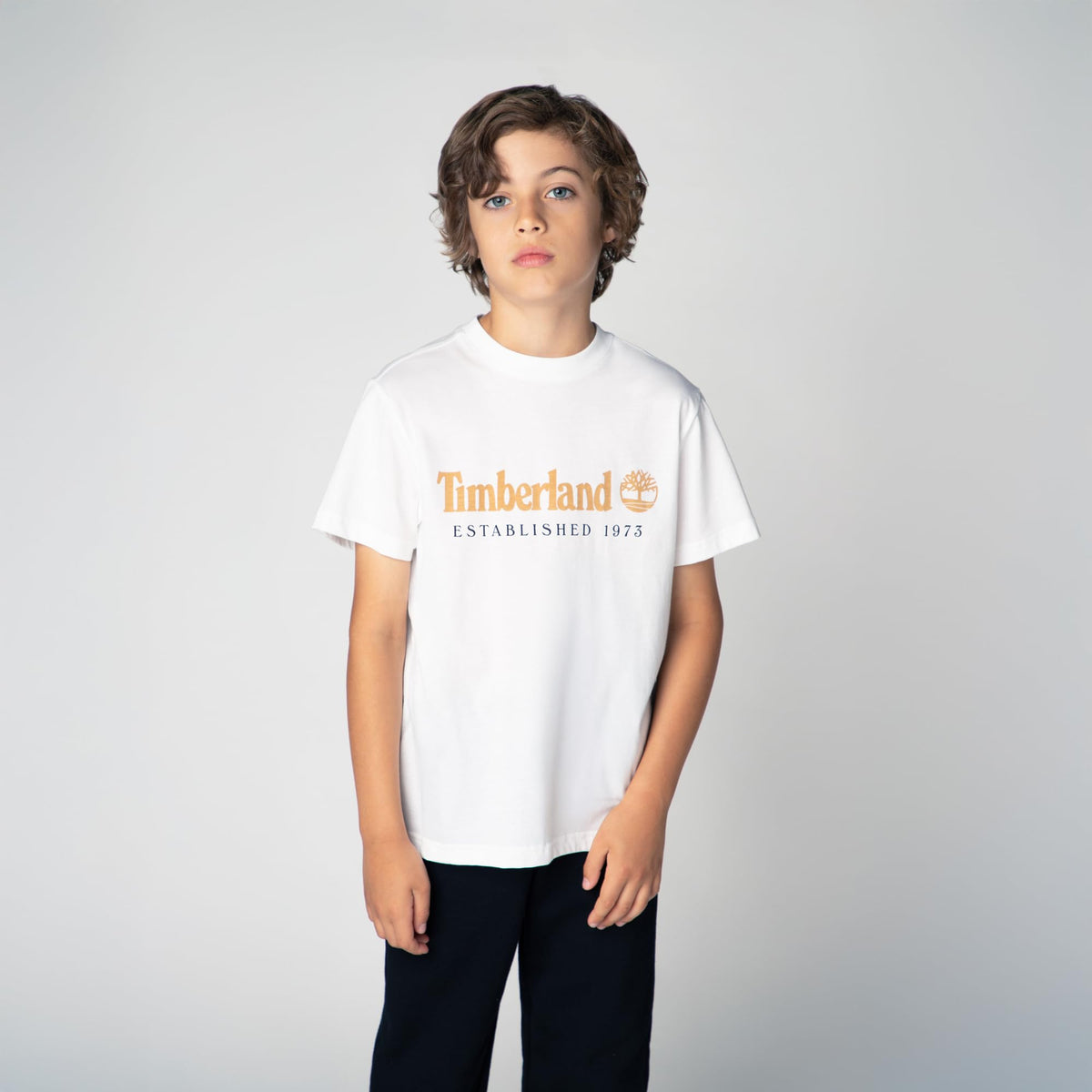 Boys Short Sleeves Tee-Shirt by Timberland – 8 Years, White, Model T60968/10P