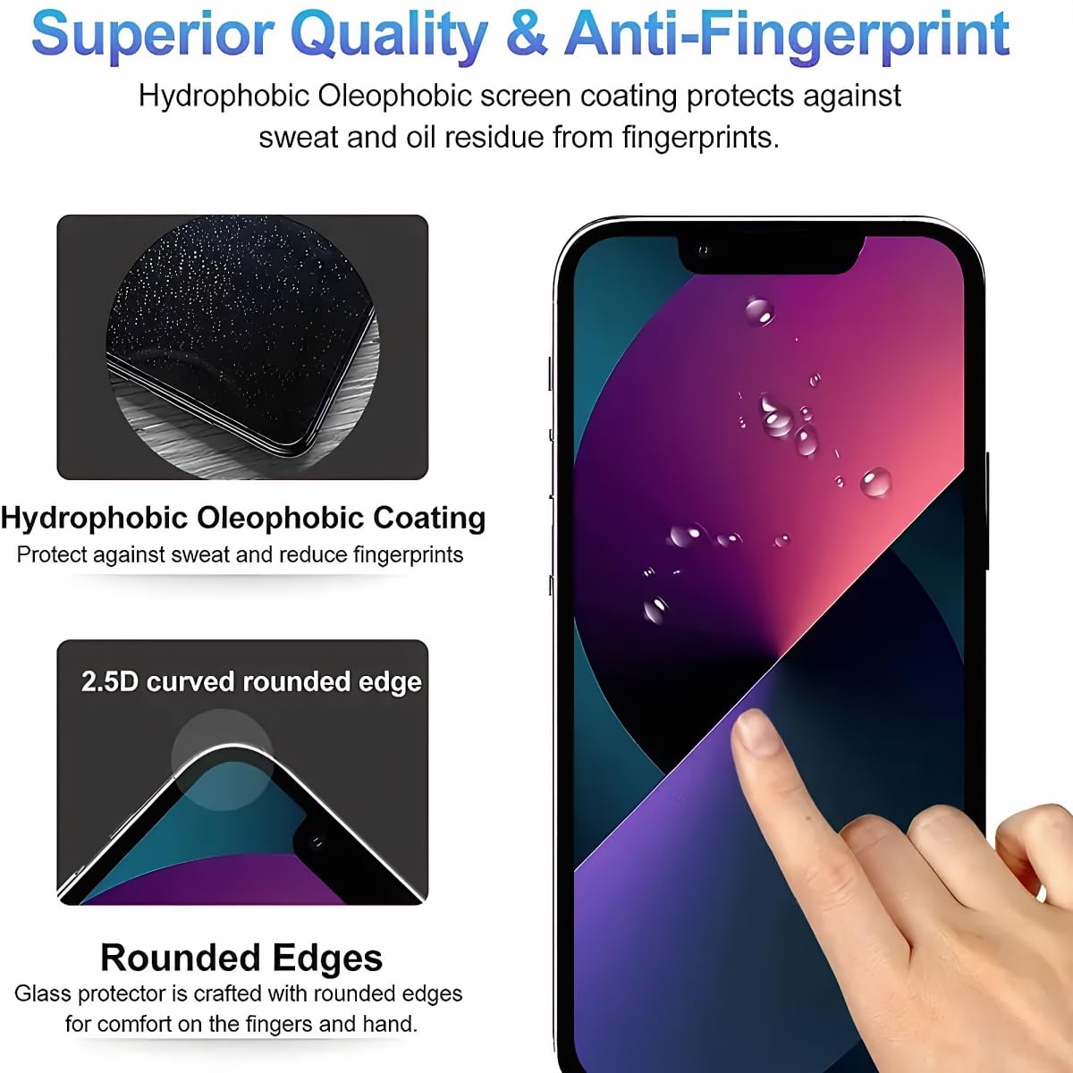 3 Pack Privacy Screen Protector for iPhone 16 Pro Max [6.9 inch] Dynamic Island Compatible by Generic – 6.25 inches, Tempered Glass, Transparent, Pack of 3, Model 0025