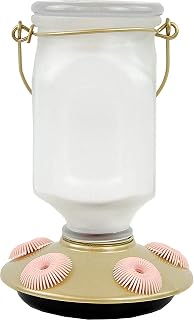 Perky-Pet 9103-2 Sun-Kissed Top-Fill Glass Hummingbird Feeder Gold 22 oz Capacity