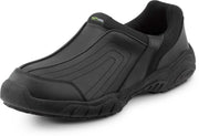 Womens Black Charlotte MaxTrax Soft Toe SRO Slip-On Athletic 7.0 M by SR Max – 7, Leather, Black, Model SRM140